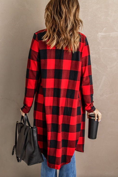 Print Colorblock Long Cardigan